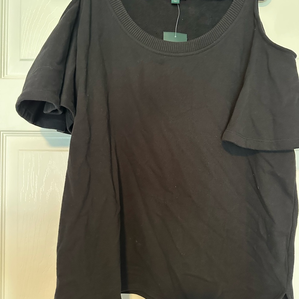 Black Cold Shoulder Top